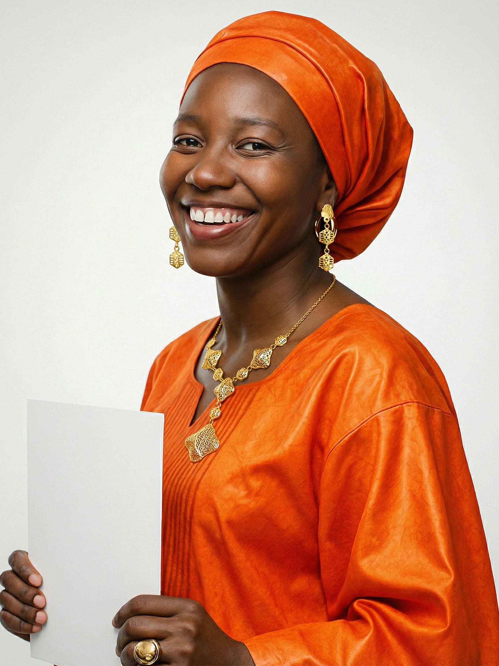 Femme avec bijoux en or